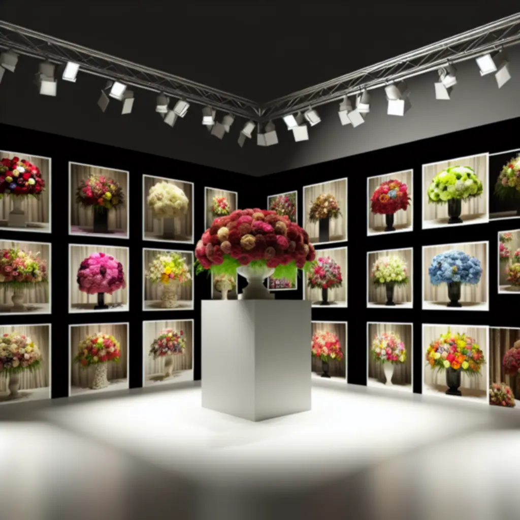 Elegancka aranżacja kilku luksusowych bukietów na stylowym stole