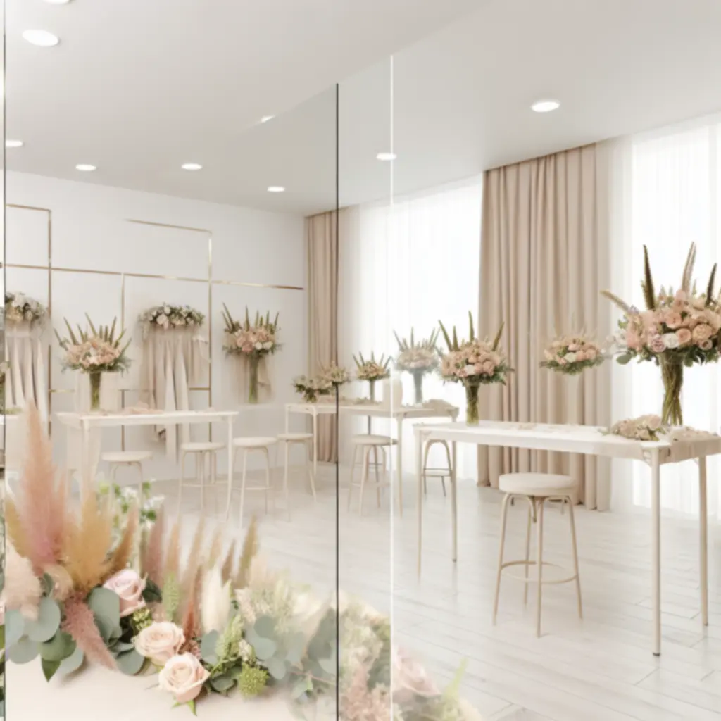 Eleganckie wnętrze studia florystycznego Floraventra w Warszawie