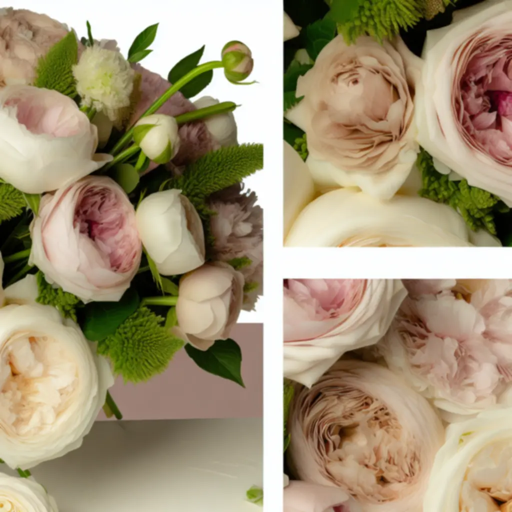 Zbliżenie na świeże, luksusowe kwiaty używane w kompozycjach Floraventra