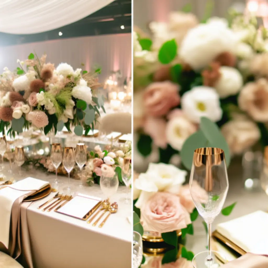 Romantyczna dekoracja weselna z pastelowymi kwiatami