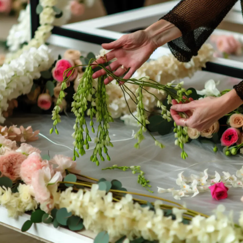 Florystki Floraventra montujące instalację kwiatową